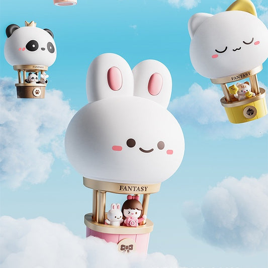 Hot Air Balloon With Cute Animals LED Night Lamp (5-9 Working Days Delivery)